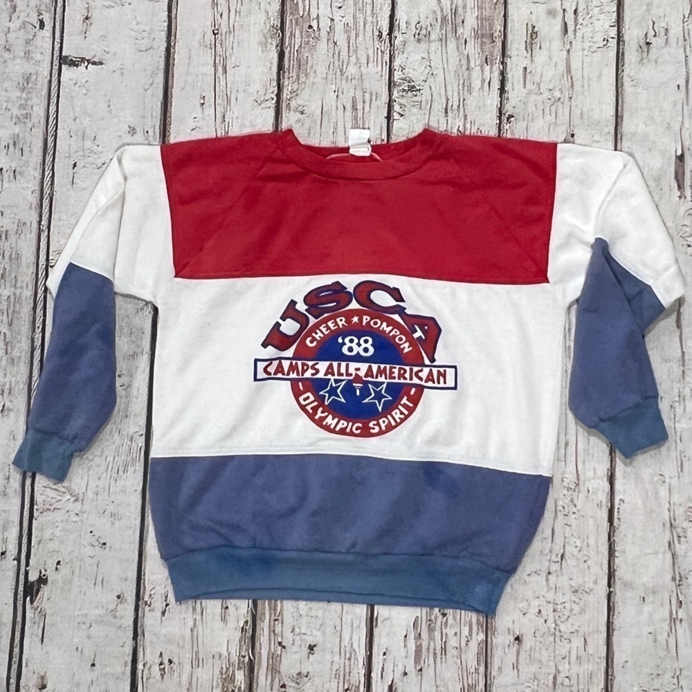 Vintage 80s USCA Cheerleader Cheerleading 1980s Crewneck Sweatshirt